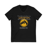 Kung Fu Clean your weapon Jersey Short Sleeve V-Neck Tee