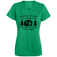 Happy Camper Ladies’ Moisture-Wicking V-Neck Tee